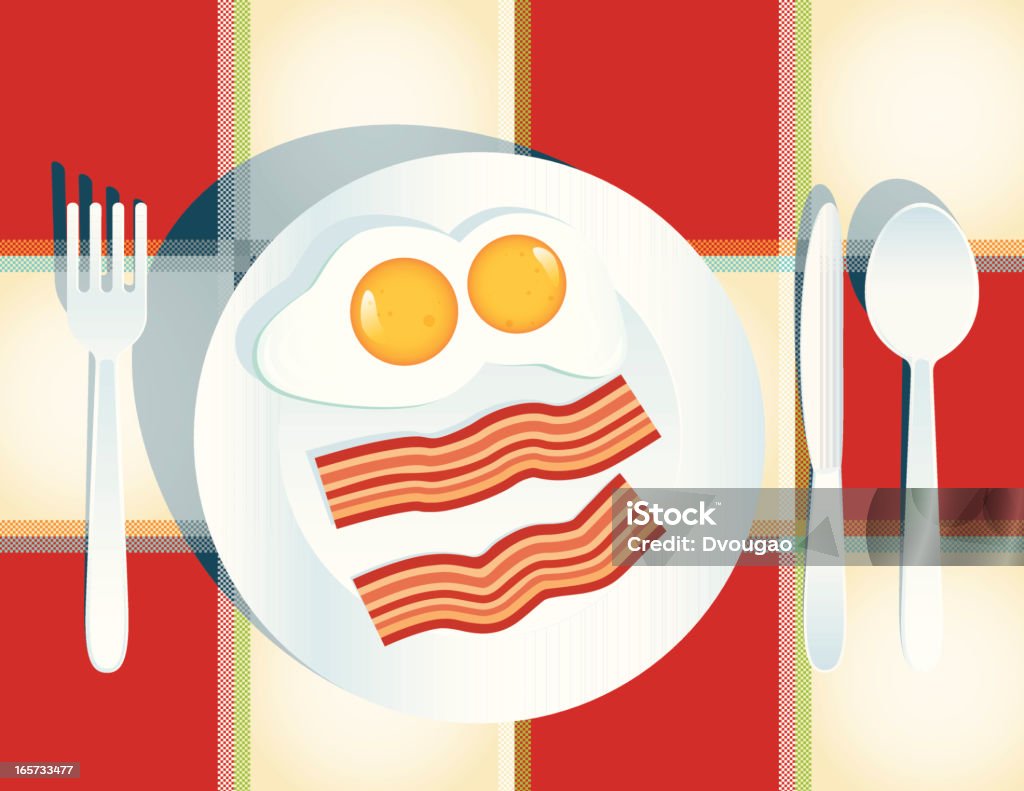 petit déjeuner - clipart vectoriel de Oeuf au plat libre de droits