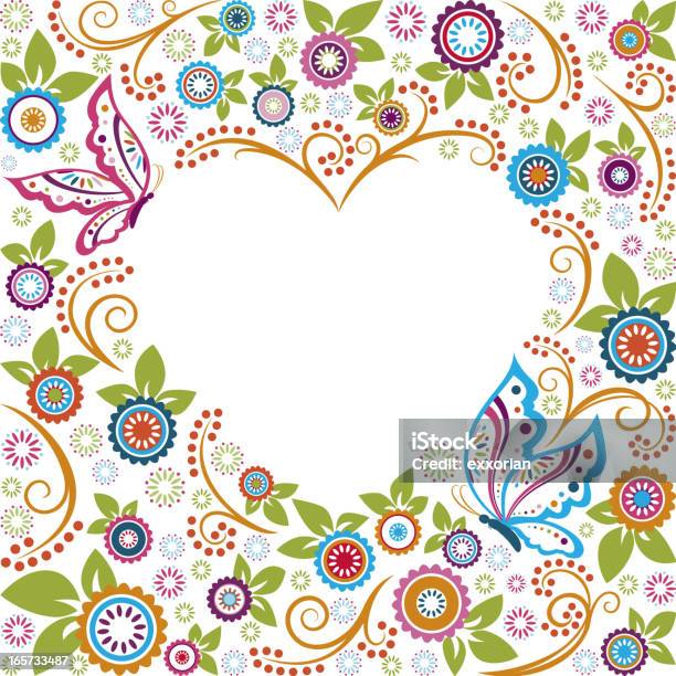 Valentine Butterfly Heart Shape Frame Stock Illustration - Download Image Now - Abstract, Animal, Animal Markings