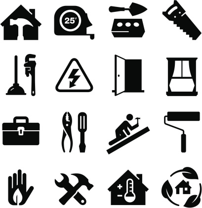 Home builder's icon set. Professional icons for your print project or Web site. See more icons in this series.