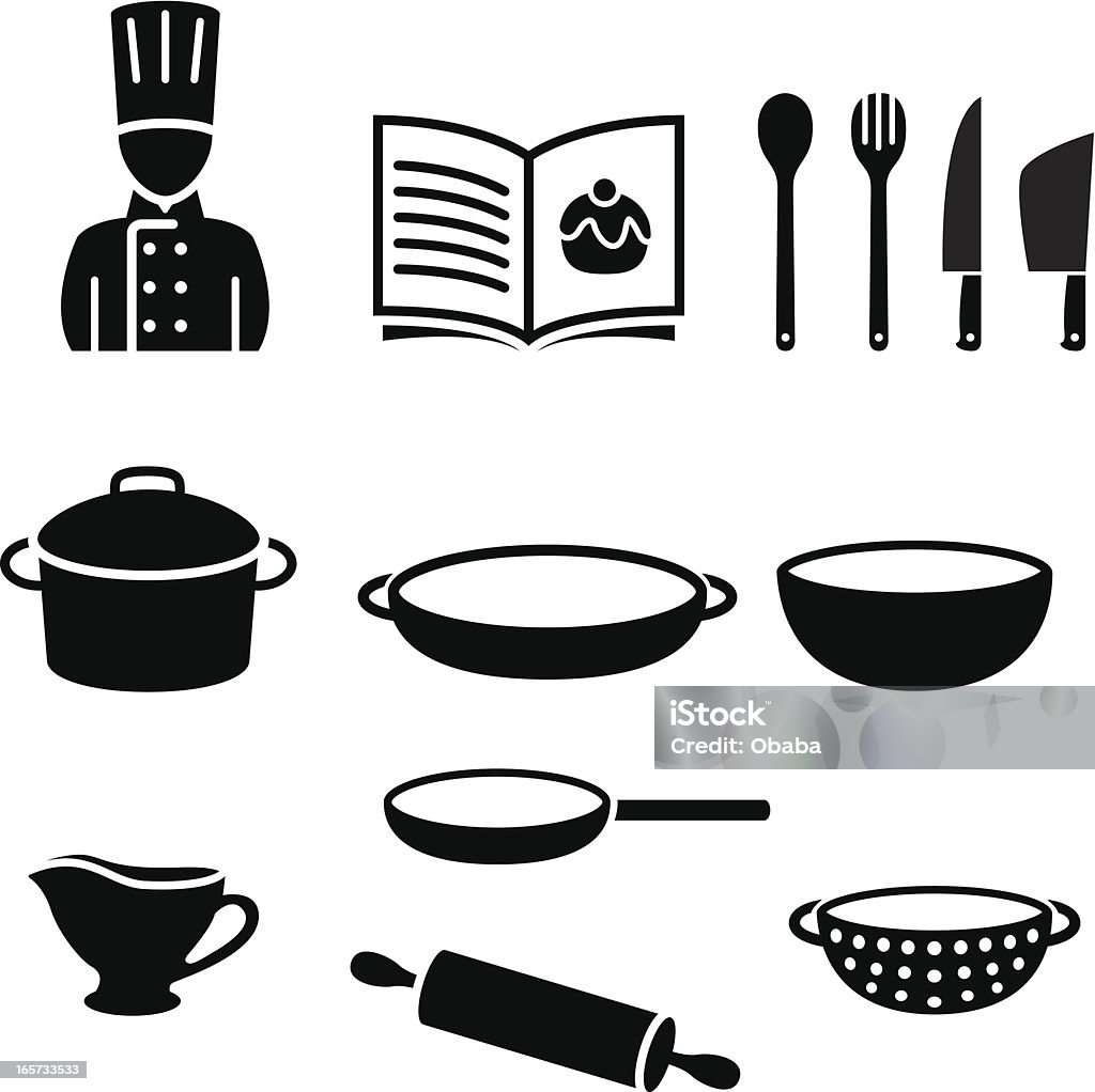 Símbolos de cocina - arte vectorial de Libro de cocina libre de derechos