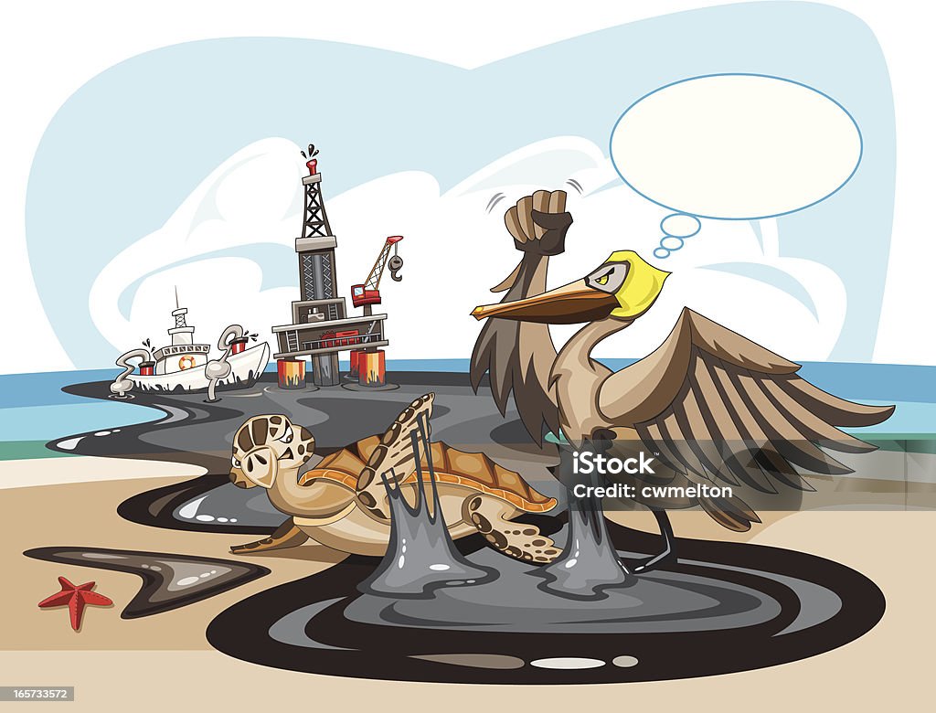 Pelican Mad - arte vectorial de Contaminación ambiental libre de derechos