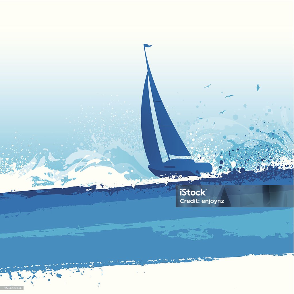 Fond de voile - clipart vectoriel de Bateau à voile libre de droits