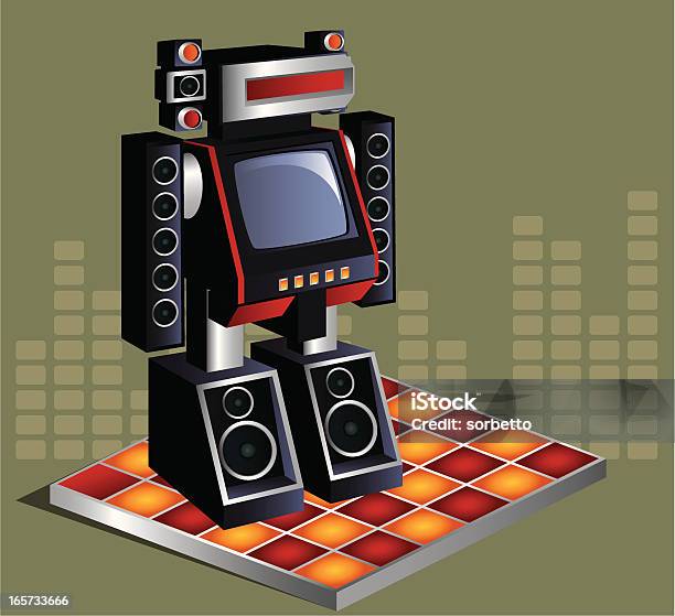 Music Robot Stock Illustration - Download Image Now - Cartoon, Cyborg, Device Screen
