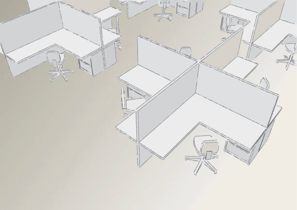 Cubicle Abstract 10+ Cubicles Perspective Stock Illustrations, Royalty-Free Vector ...