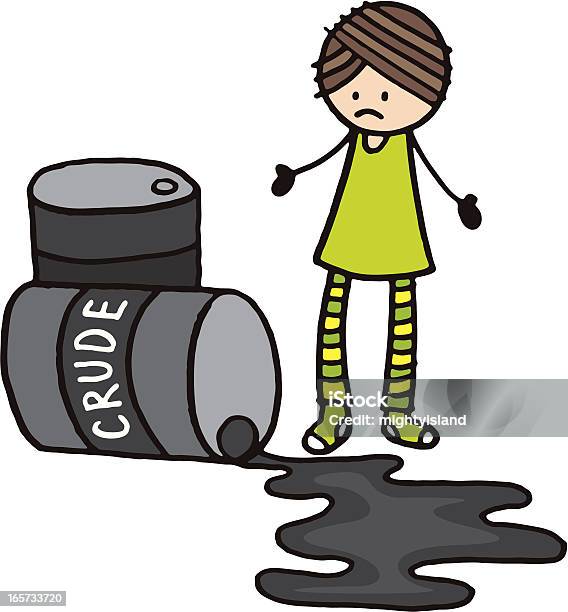 Сырой Oil Spill — стоковая векторная графика и другие изображения на тему Белый фон - Белый фон, Бочка для нефтепродуктов, Векторная графика