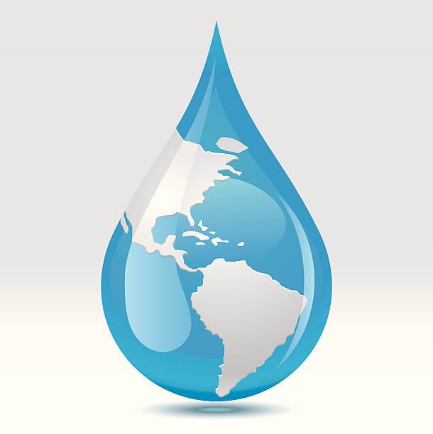 World Water Drop vector art illustration