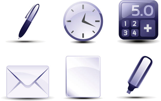 office icons vector art illustration