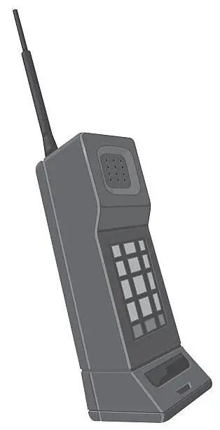Vector illustration of Retro 80s Phone with ariel