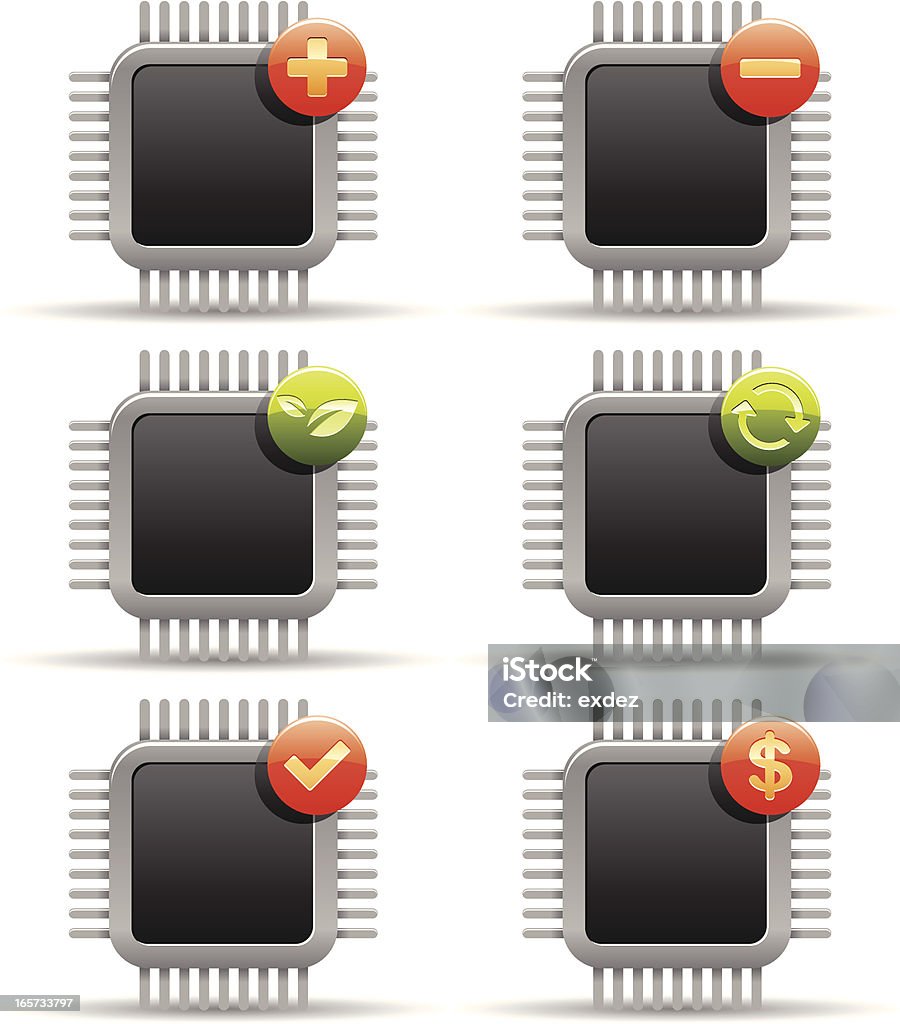Signage Code In Microprocessor Microprocessors With Symbols Stock Illustration - Download Image Now ...