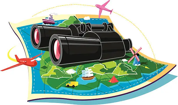 Vector illustration of travel map