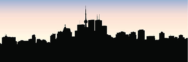 Toronto Skyline Silhouette vector art illustration
