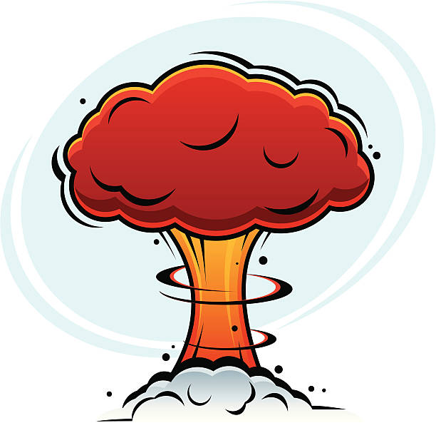 атомная грибовидное облако - mushroom cloud hydrogen bomb atomic bomb testing bomb stock illustrations