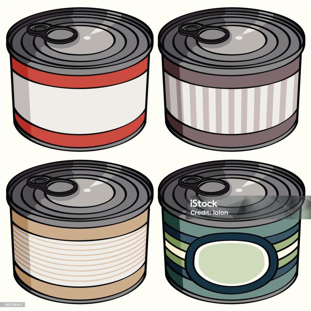 Quatro cans- isolado a branco - Royalty-free Azul arte vetorial