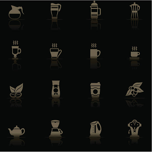 アイコンセット、コーヒー - coffee coffee bean espresso cup点のイラスト素材／クリップアート素材／マンガ素材／アイコン素材