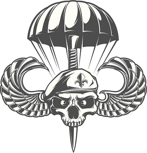 Vector illustration of airborne skull