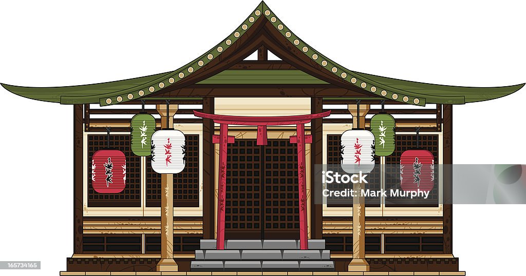 Alte japanische Tempel - Lizenzfrei Alt Vektorgrafik