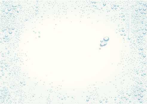 Crystal clear water drops over white background. You can use it for your text.