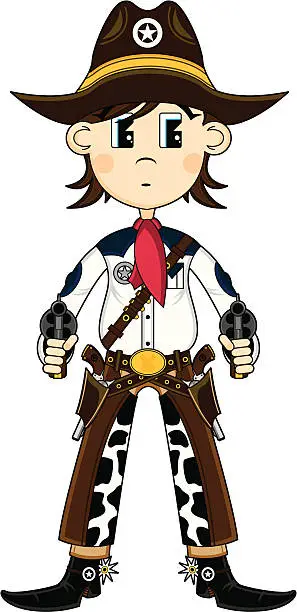 Vector illustration of Cowboy Gunslinger in Chaps