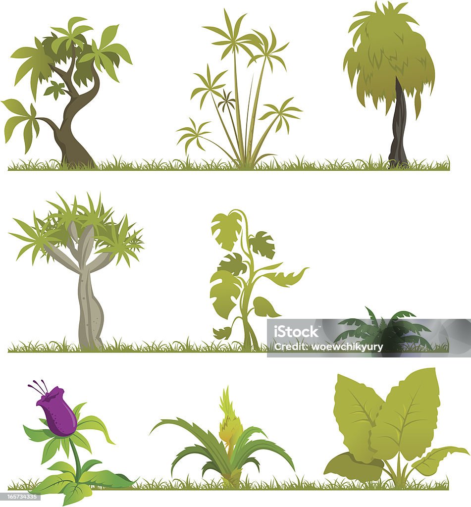 Мультяшный лес (Jungle2 - Векторная графика Дерево роялти-фри