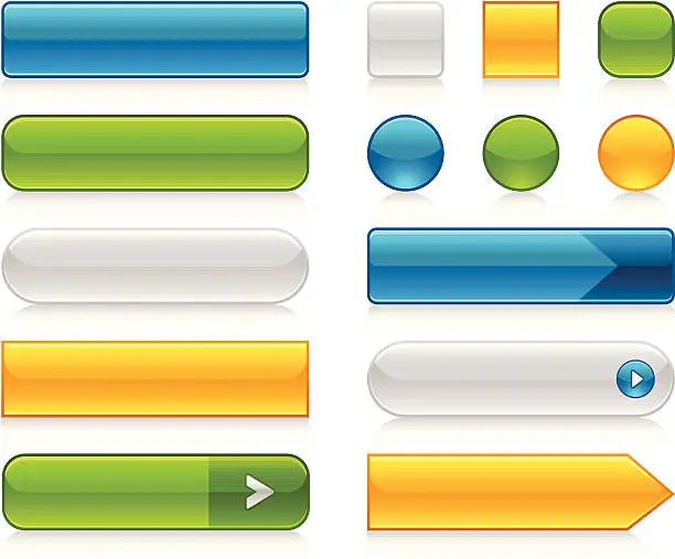 Vector illustration of Glossy Internet Buttons