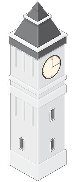 Clock Tower A vector illustration of an old style clock tower. clock tower stock illustrations