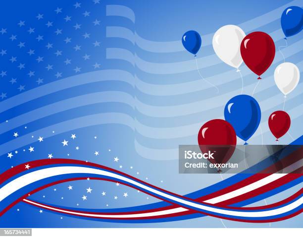 Independence Day Background Stock Illustration - Download Image Now - American Flag, Balloon, Abstract