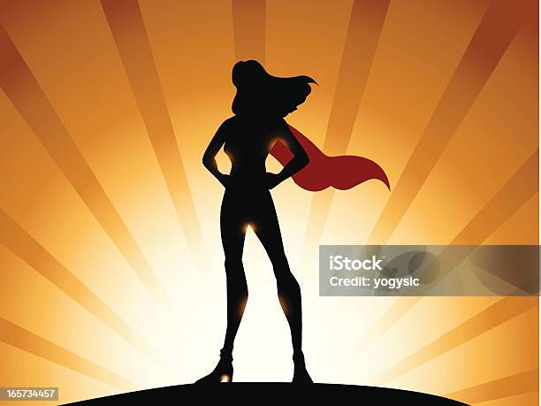 Super Heroine Silhouette Part 2 Stock Illustration - Download Image Now - Superhero, Women, Illustration