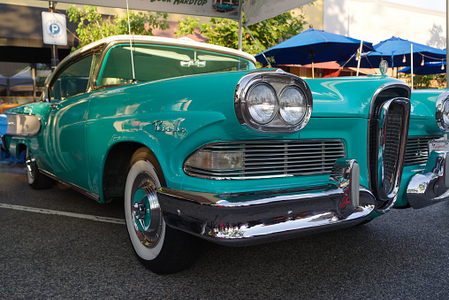 Glendale, California, United States: 1957-1960 Edsel Ranger shown parked during Cruise Night.