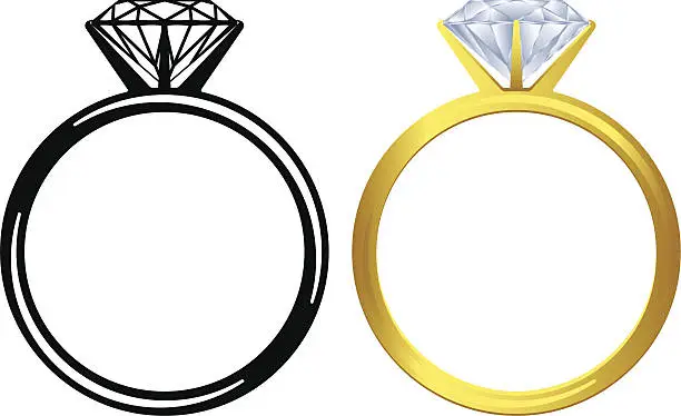 Vector illustration of Engagement ring icon