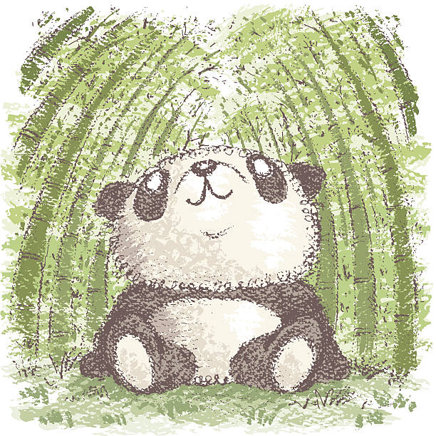 Panda In Bamboo Forest Stock Illustration - Download Image Now - Bamboo  Grove, Animal, Animal Wildlife - iStock
