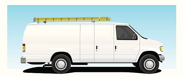 Work Van vector art illustration