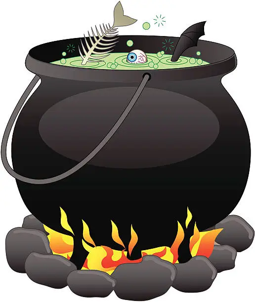 Vector illustration of Illustration of a witch's cauldron