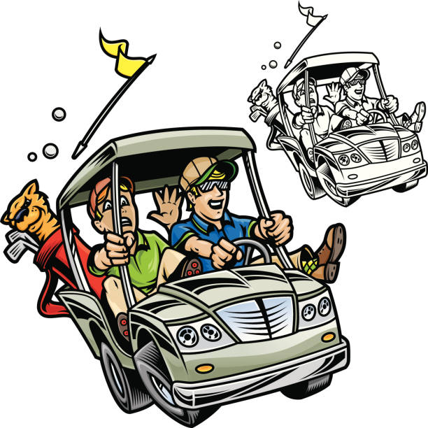 Golf Cart Mayhem - illustrazione arte vettoriale