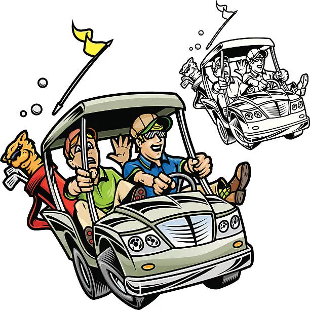 Vector illustration of Golf Cart Mayhem