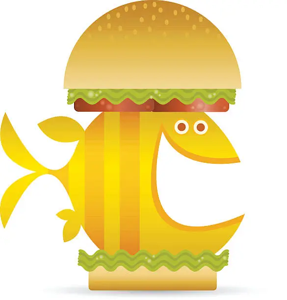 Vector illustration of Fish Sandwich
