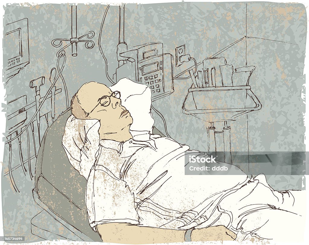 スケッチ患者の緊急ルーム - 病気のロイヤリティフリーベクトルアート