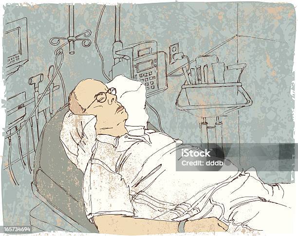 スケッチ患者の緊急ルーム - 病気のベクターアート素材や画像を多数ご用意 - 病気, 男性, ベッド