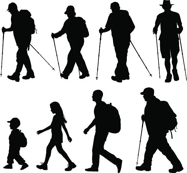 Vector illustration of Trekking