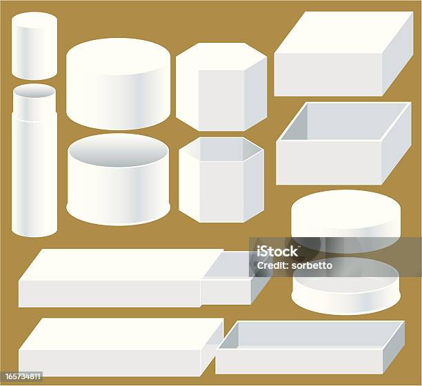 Emballage Vide Collection Vecteurs libres de droits et plus d'images vectorielles de Forme - Forme, Forme tridimensionnelle, Blanc