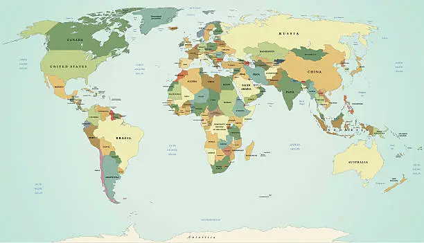 Vector illustration of Map Of The World