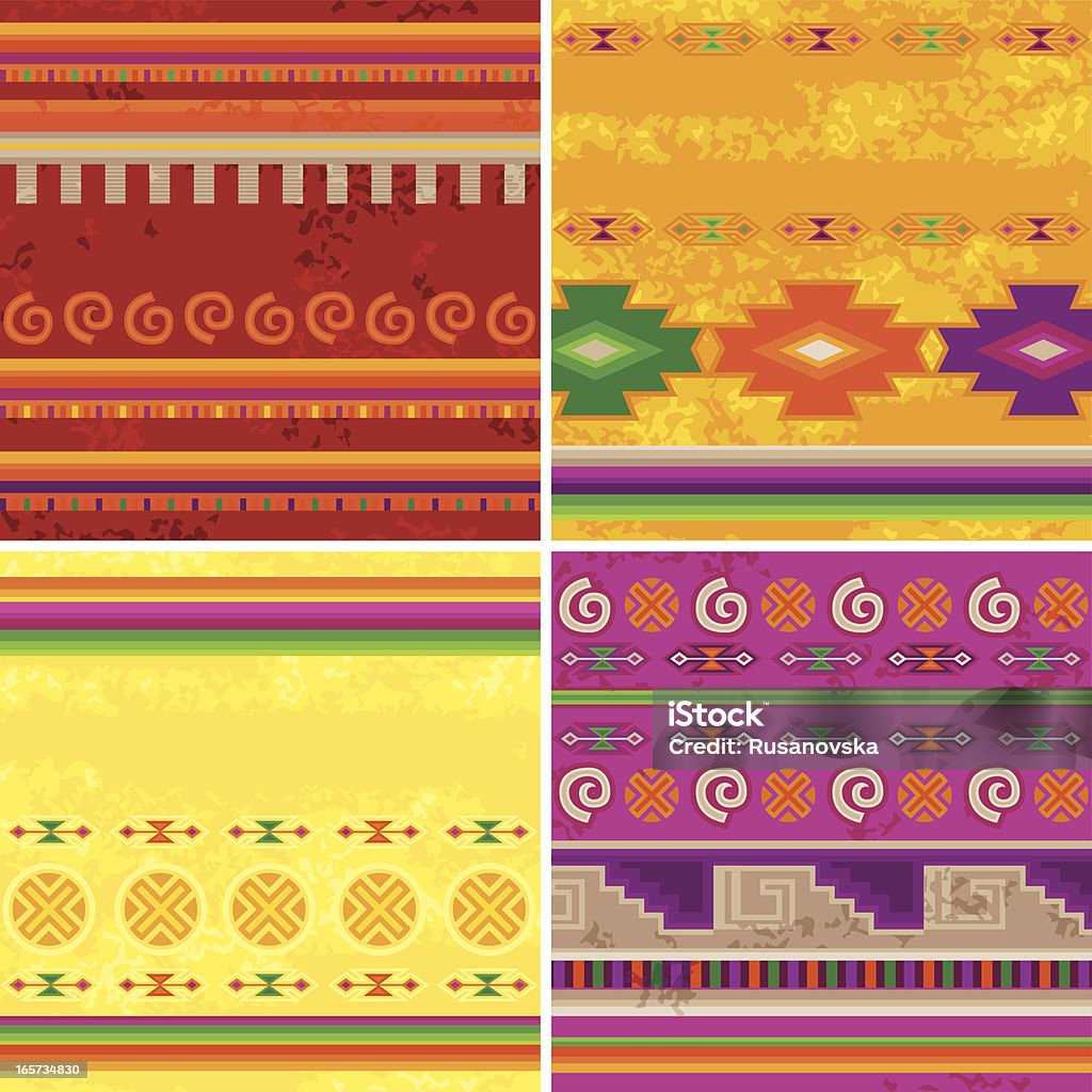 Mexican Patterns Set of four Traditional Mexican patterns. Seamless pattern. Pattern stock vector