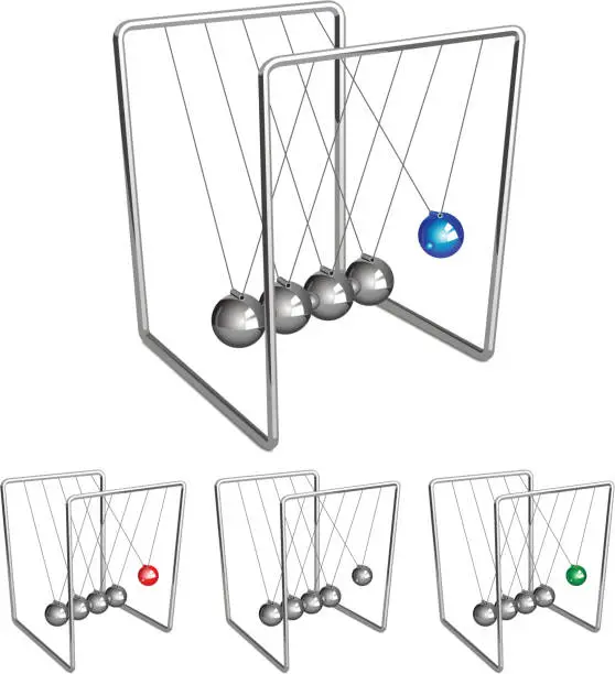 Vector illustration of Newtons Cradle Business Metaphor