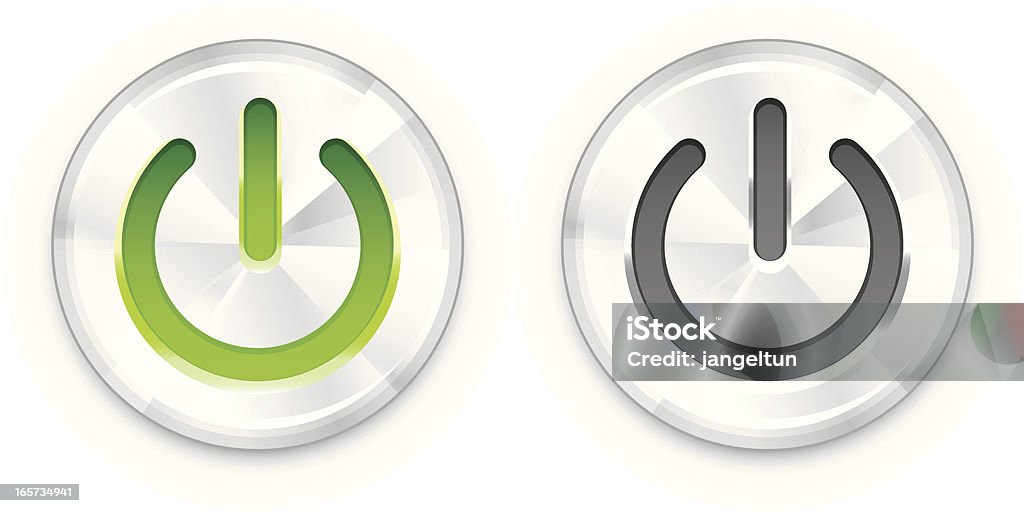 Bouton de démarrage - clipart vectoriel de Acier libre de droits