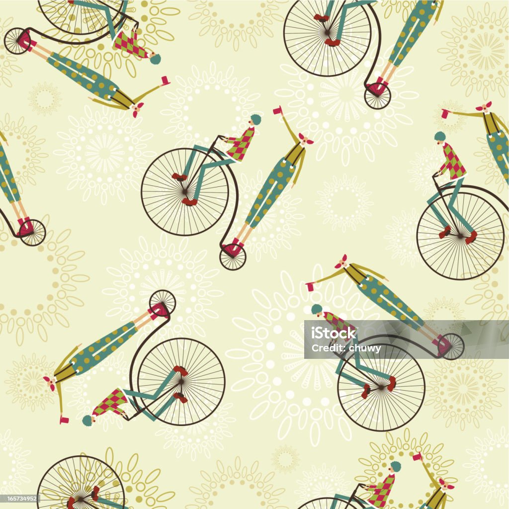 Ciclismo clowns motivo - arte vettoriale royalty-free di Circo