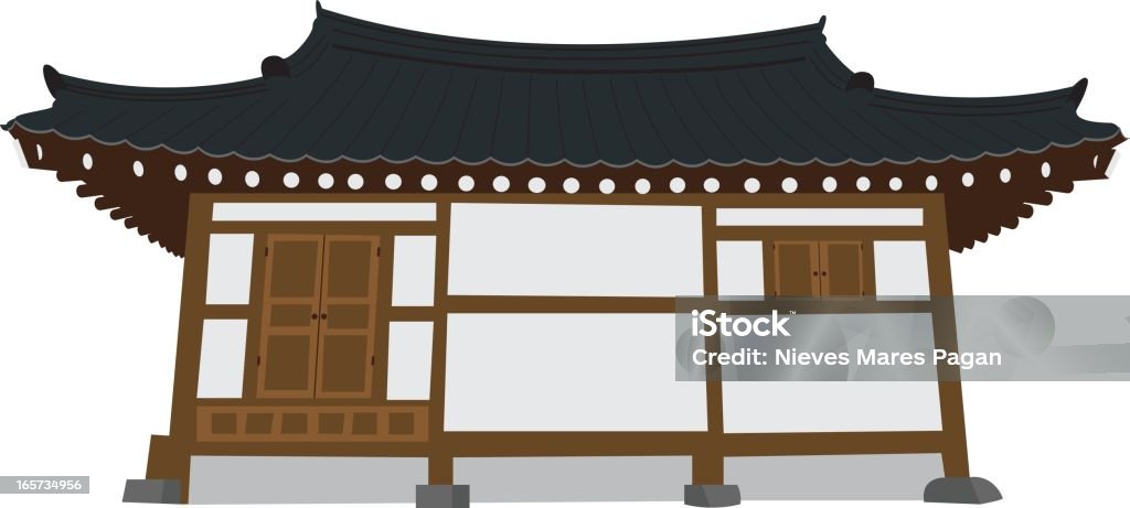 Koreanischen Tempel - Lizenzfrei Architektur Vektorgrafik