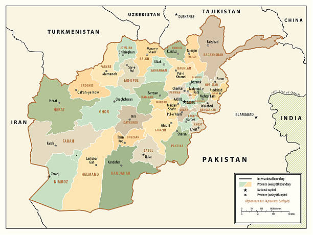 Map Of Afghanistan Vector illustration of Map of Afghanistan. afghanistan provinces stock illustrations