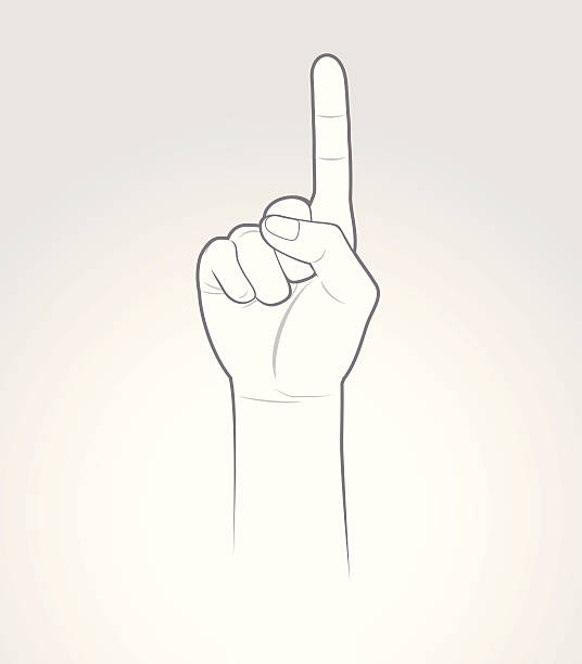 ilustrações de stock, clip art, desenhos animados e ícones de bela mão (índice dedo a apontar para cima - hand sign index finger human finger human thumb