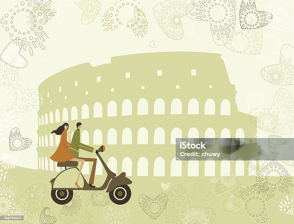 Vacaciones en roma - arte vectorial de Coliseo libre de derechos