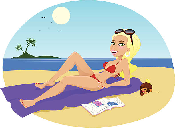 glückliches strandleben - women summer hat tinted sunglasses stock-grafiken, -clipart, -cartoons und -symbole