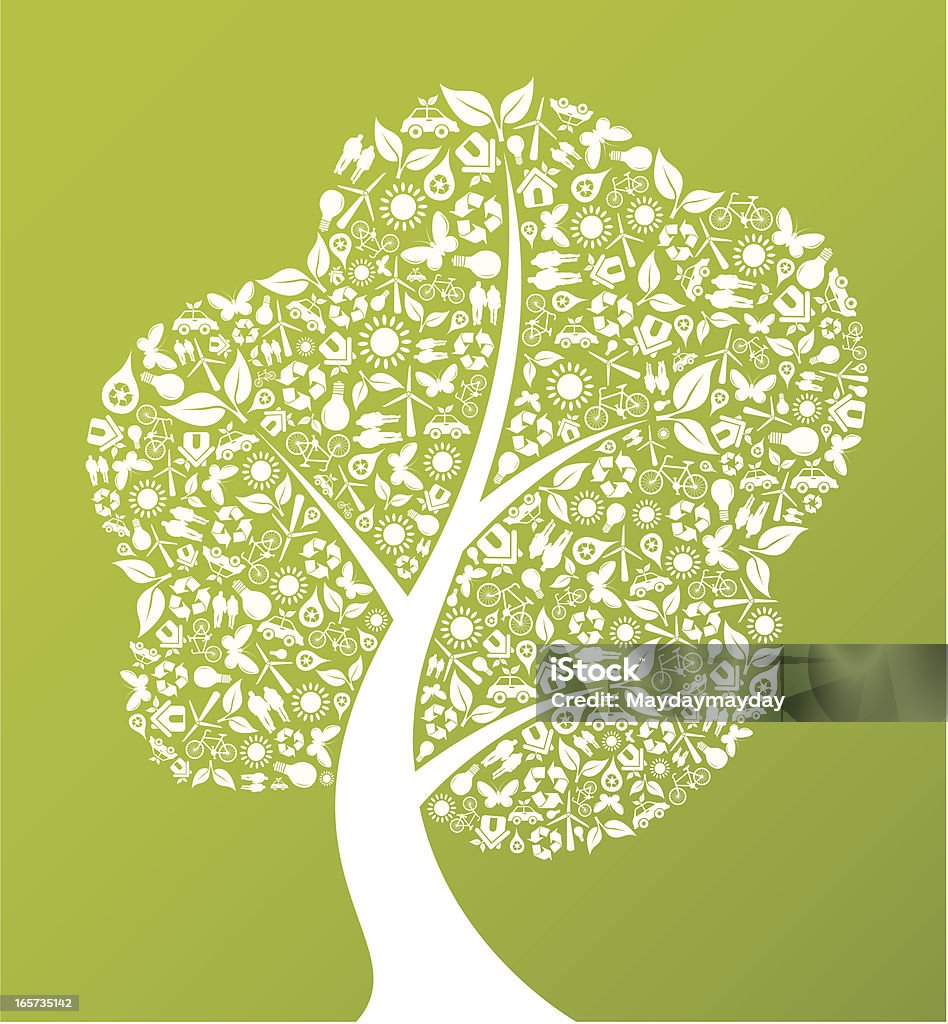 Eco vert tree - clipart vectoriel de Ampoule électrique libre de droits